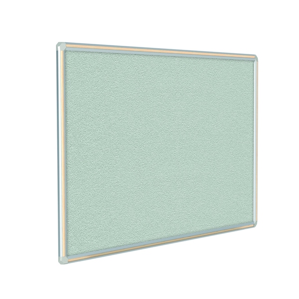 Bulletin Board, Vinyl, 4 ft H x 6 ft W, Satin Alum Frame w/Light Maple Inlay